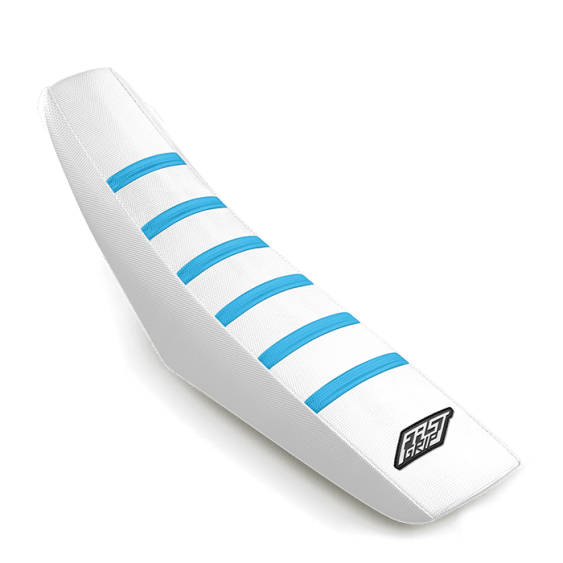housse de selle tm racing 85 125 144 250 300 350 450 mx en fi fast grip anti dérapante blanche bleue