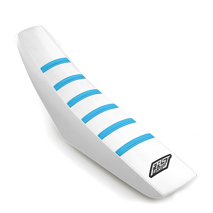 housse de selle tm racing 85 125 144 250 300 350 450 mx en fi fast grip anti dérapante blanche bleue