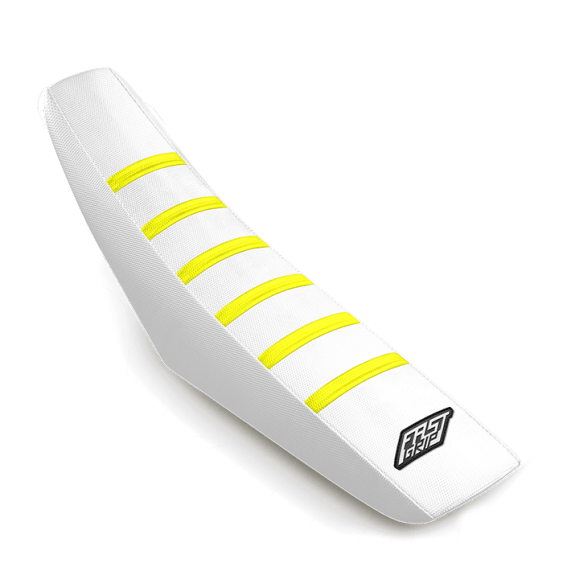 housse de selle triumph 250 450 tf tfe seat cover fast grip anti dérapante blanche jaune fluo