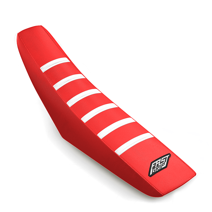 housse de selle yamaha 50 65 85 125 250 450 pw yz yzf wrf yze fast grip anti dérapante rouge blanche 2