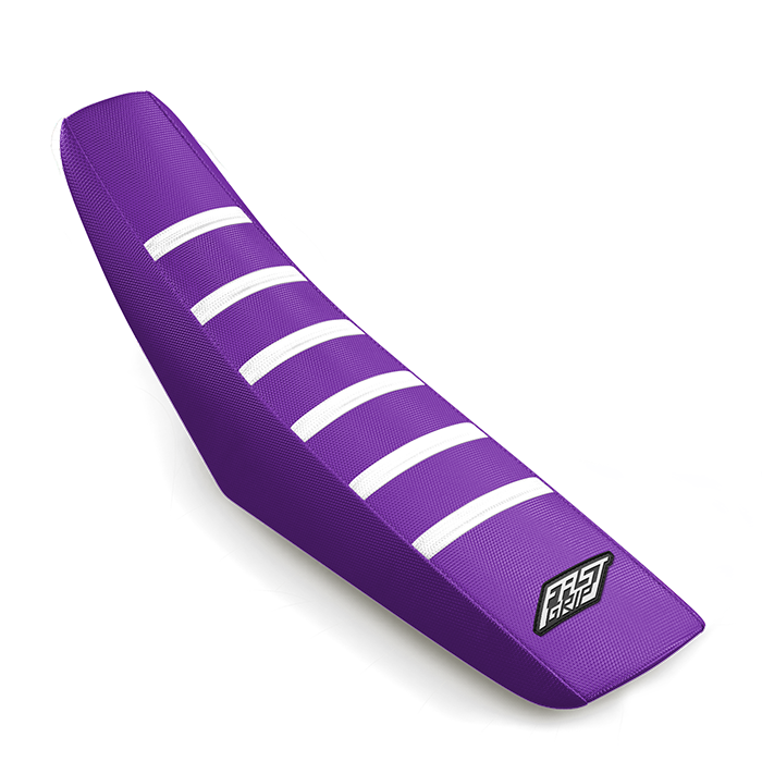 housse de selle yamaha 50 65 85 125 250 450 pw yz yzf wrf yze fast grip anti dérapante violette blanche 2