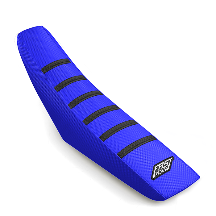 housse de selle yamaha pw yz yzf wr wrf 50 65 85 125 250 450 fast grip anti dérapante bleu noire 2