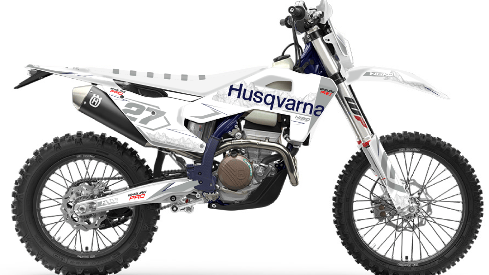 kit déco 125 250 300 350 450 501 te fe husqvarna 2026 2027 2028 enduro ng pro enduro séries 2027 gris blanc decals stickers graphics autocollant adhesifs visuel