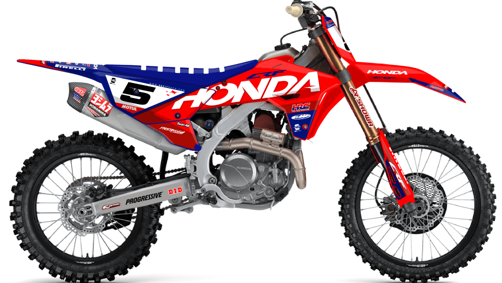 kit déco 250 450 crf 2027 2028 honda motocross ng ace séries rouge bleu mx decals graphics stickers autocollant adhesifs visuel