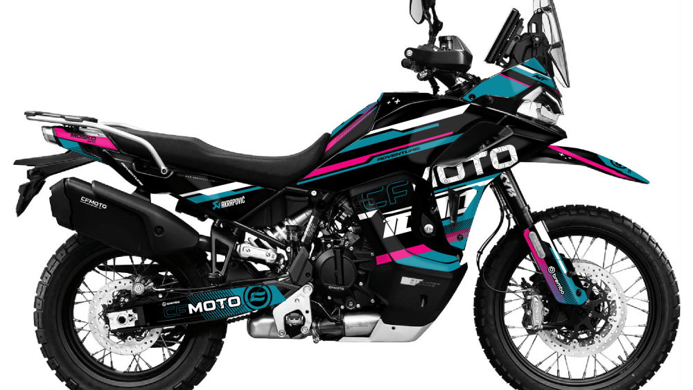kit déco cf moto cfmoto 1000 mtx 1000mtx 2026 2027 2028 trail ng race séries bleu rose decals stickers adventure graphics autocollant adhesifs visuel
