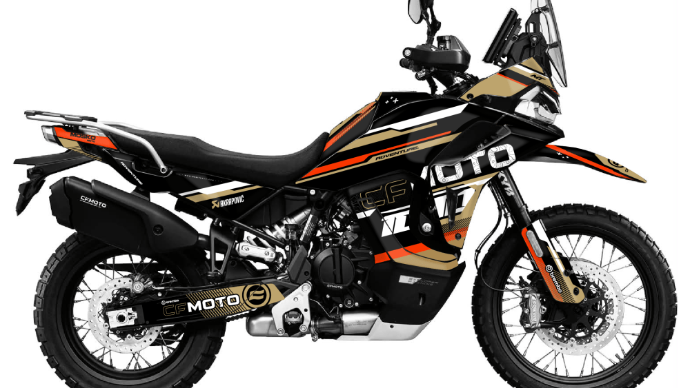 kit déco cf moto cfmoto 1000 mtx 1000mtx 2026 2027 2028 trail ng race séries marron orange decals stickers adventure graphics autocollant adhesifs visuel