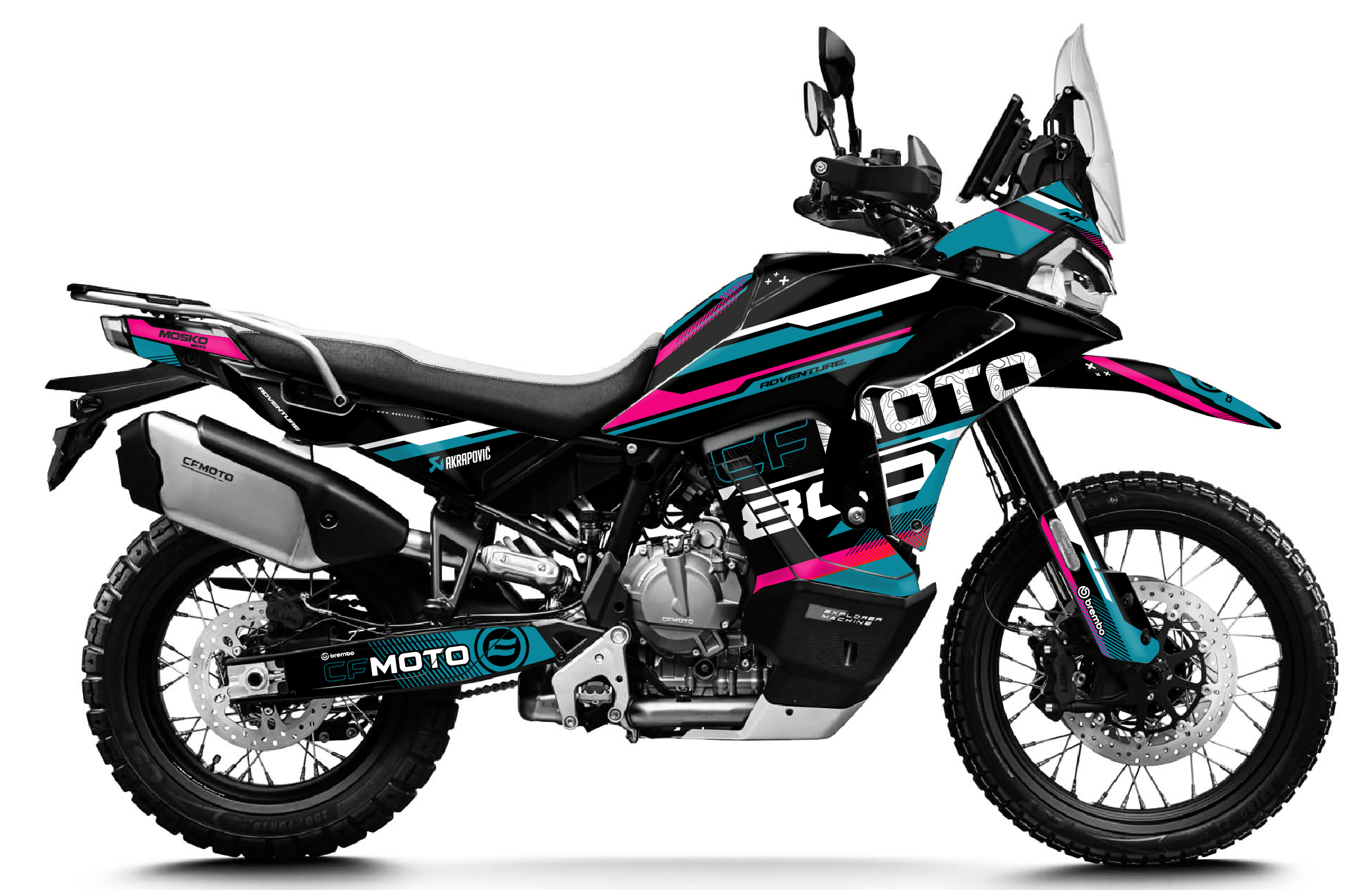 kit déco cf moto cfmoto 800 mtx 800mtx 2025 2026 2027 trail ng race séries bleu rose decals stickers adventure graphics autocollant adhesifs visuel
