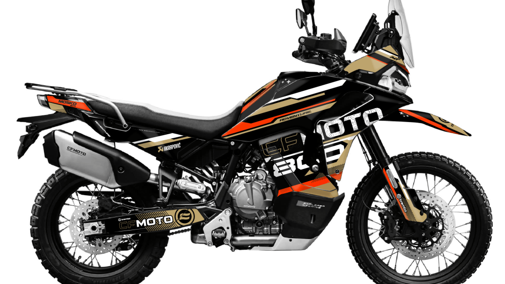 kit déco cf moto cfmoto 800 mtx 800mtx 2025 2026 2027 trail ng race séries marron orange decals stickers adventure graphics autocollant adhesifs visuel