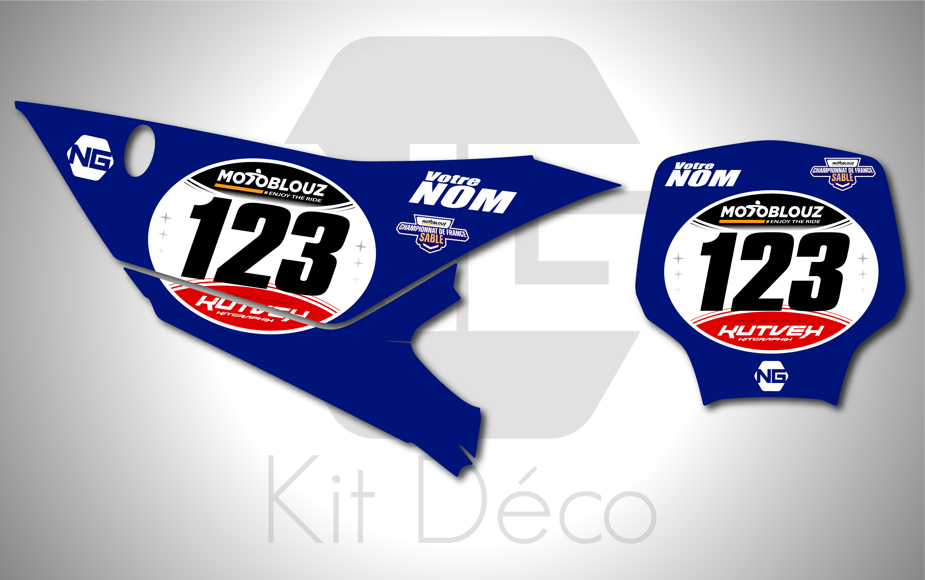 kit déco fond de plaque numéro 250 450 yzf 2026 2027 2028 yamaha motocross ng cfs saison 2026 2027 sable france mx decals stickers graphics autocollant adhesifs