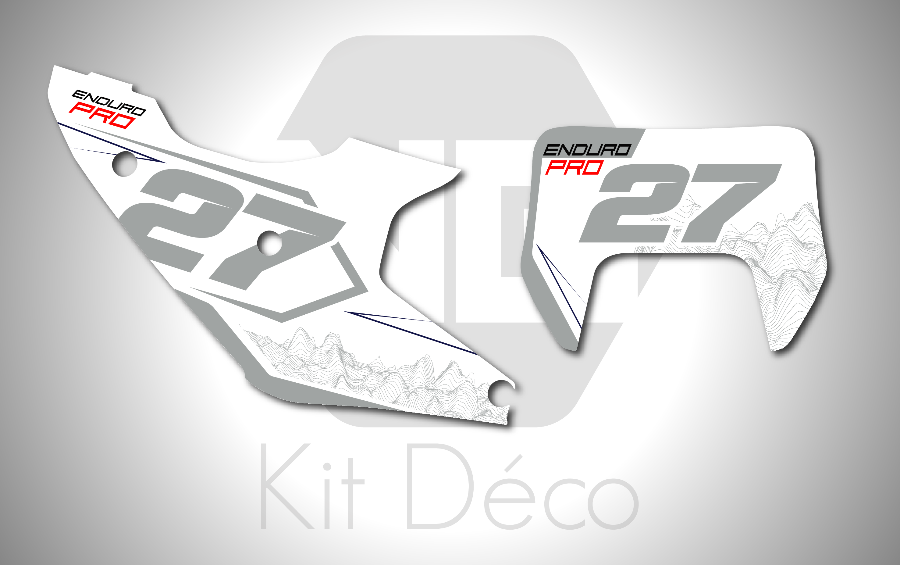 kit déco fond de plaque numéros 125 250 300 350 450 501 te fe husqvarna 2026 2027 2028 enduro ng pro enduro séries 2027 gris blanc decals stickers graphics autocollant adhesifs