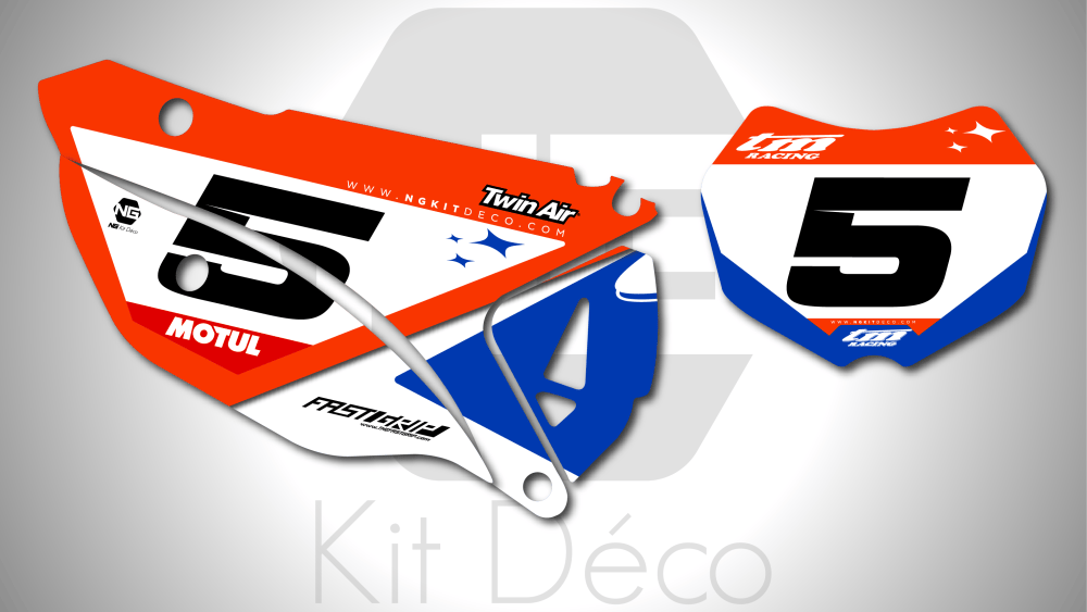 kit déco fond de plaques numéros tm racing smx en fi 125 250 300 350 450 500 2022 2023 2024 2025 2026 2027 2028 enduro ng ace séries bleu orange blanc decals stickers graphics autocollant adhesifs