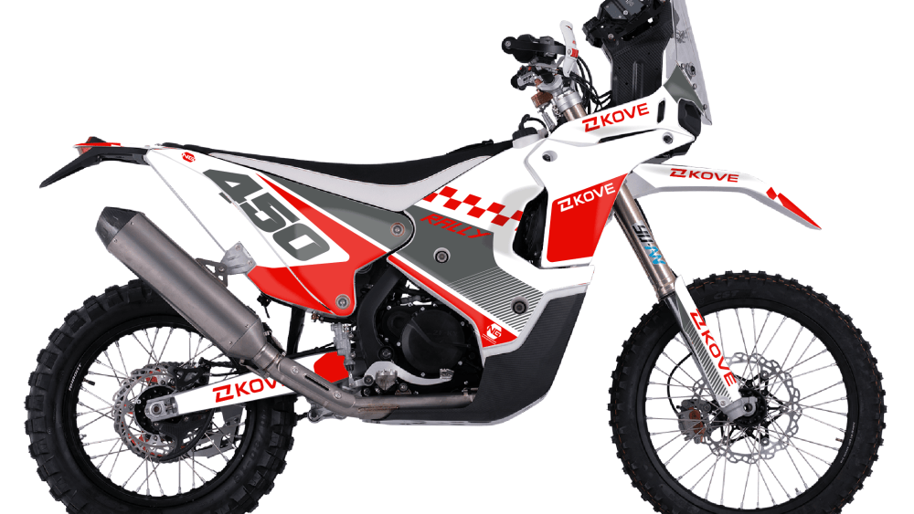 kit déco kove 450 rally 2023 2024 2025 2026 2027 2028 trail moto ng damier séries rouge blanc gris decals stickers graphics autocollant adhesifs visuel