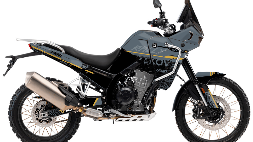 kit déco kove 800 x rally 2024 2025 2026 2027 2028 2029 trail moto ng raid séries noir gris or doré decals stickers graphics autocollant adhesifs visuel