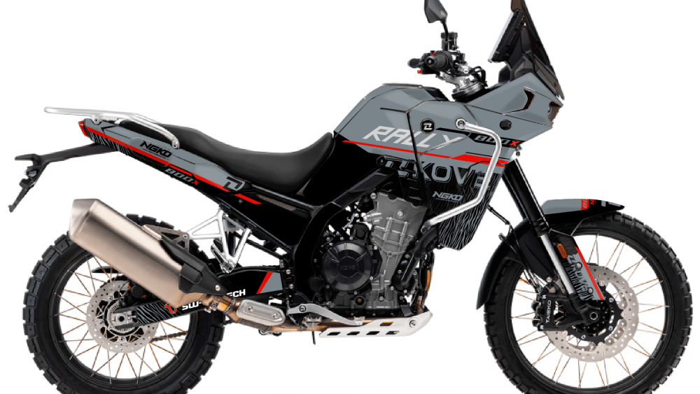 kit déco kove 800 x rally 2024 2025 2026 2027 2028 2029 trail moto ng raid séries noir gris rouge decals stickers graphics autocollant adhesifs visuel